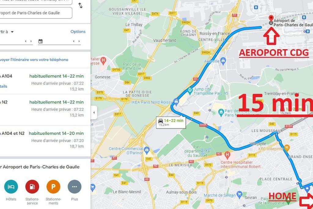 Joli T2, Terrasse Et Jardin, Ideal Pour Familles, A 15 Min De L'Aeroport Roissy Cdg Tremblay-en-France Eksteriør bilde